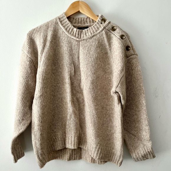 J. Crew Button-Shoulder Crewneck Sweater - Picture 4 of 5